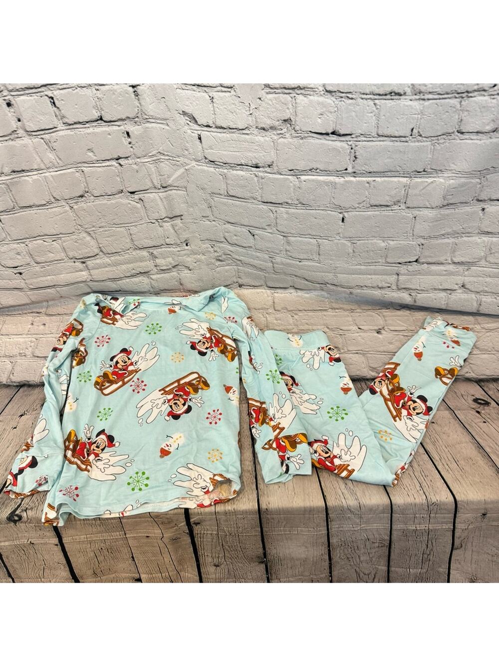 Wei Wei Mickey Christmas Sledding Bamboo Pajama Set